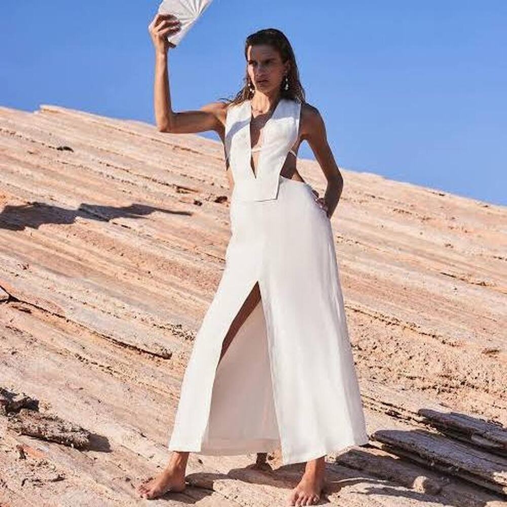 NWT cult Gaia Heidi linen dress off white Small
